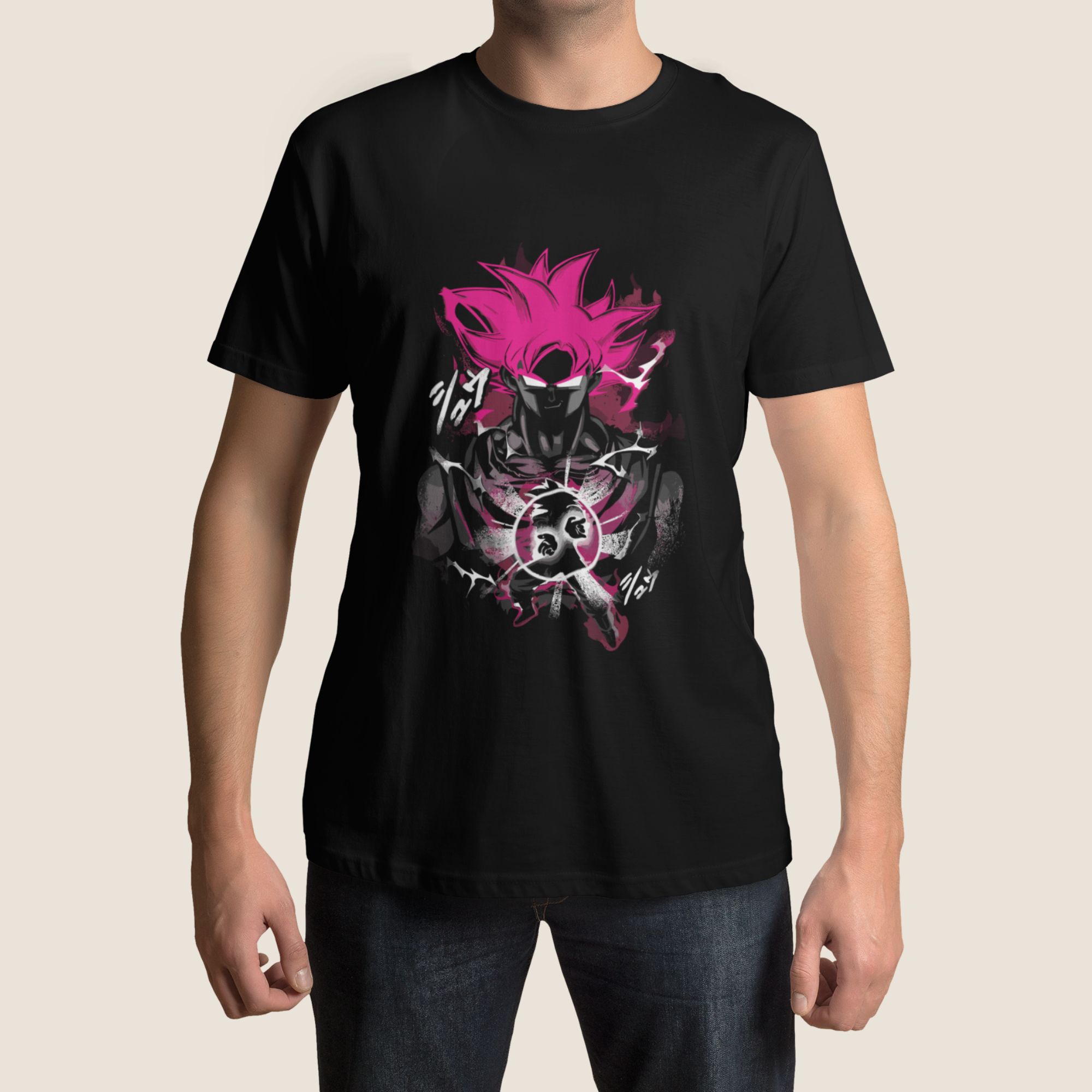 T-shirt Dragon Ball "Shadow Warriors" - Goku Super Saiyajin God Imagem principal do produto