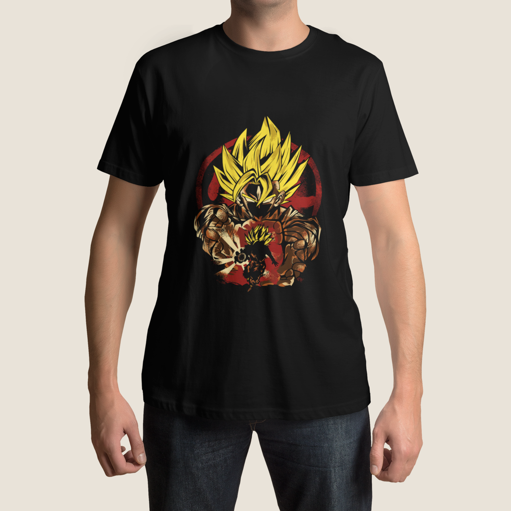 T-shirt Dragon Ball "Shadow Warriors" - Goku & Gohan Super Saiyajin