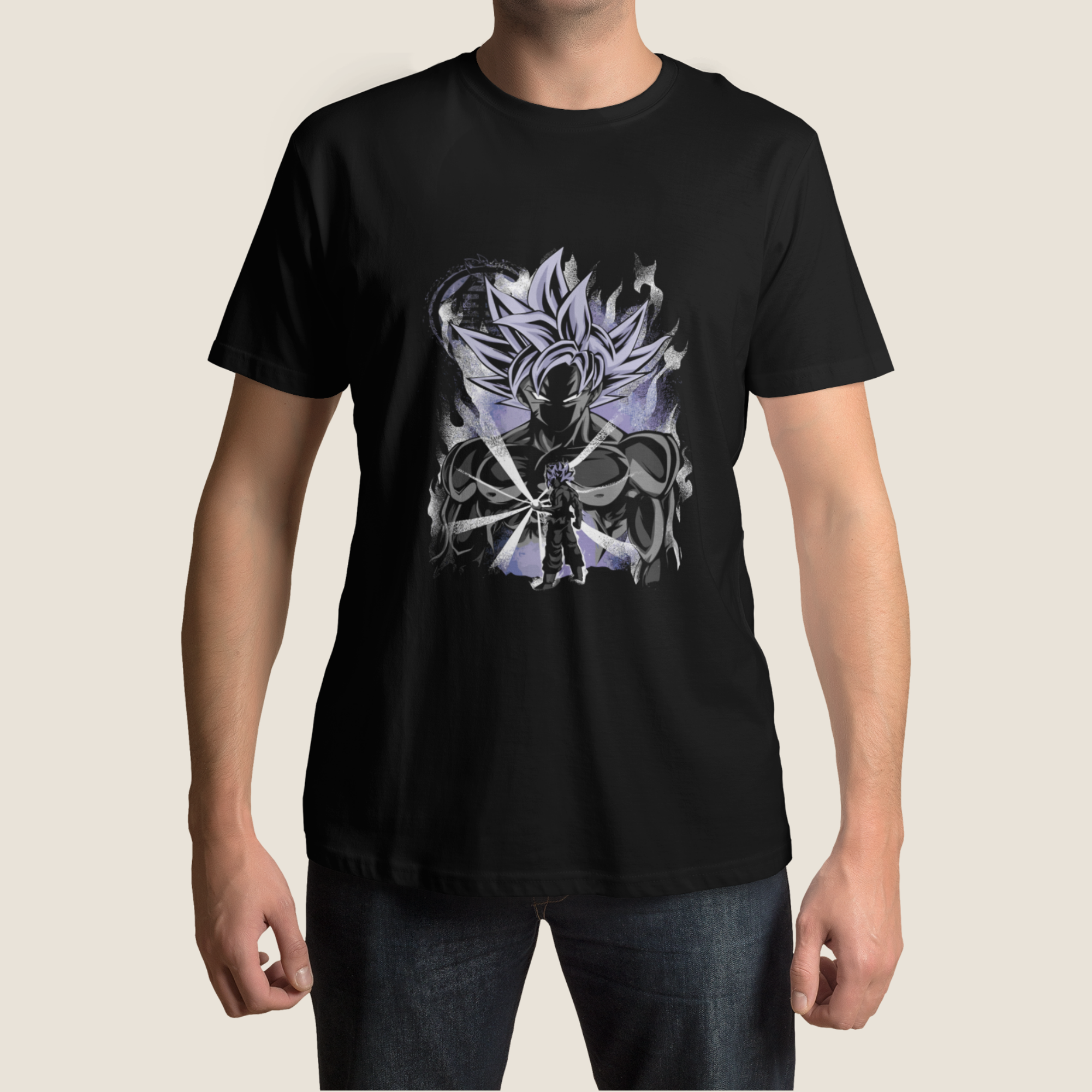 T-shirt Dragon Ball "Shadow Warriors" - Goku Ultra Instinct Imagem principal do produto