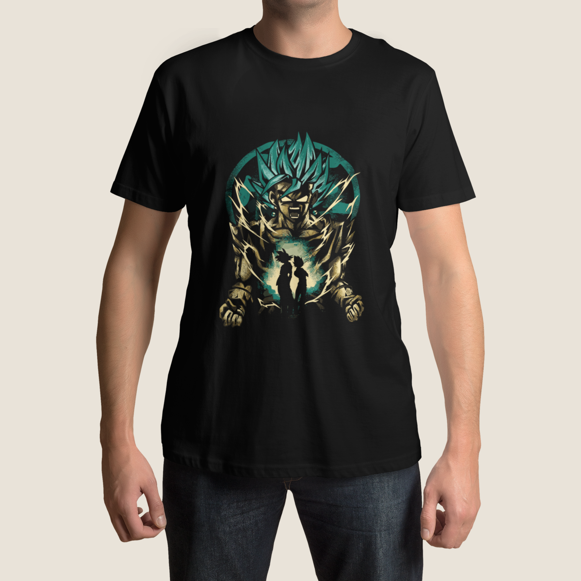 T-shirt Dragon Ball "Shadow Warriors" - Vegito Super Saiyajin Blue