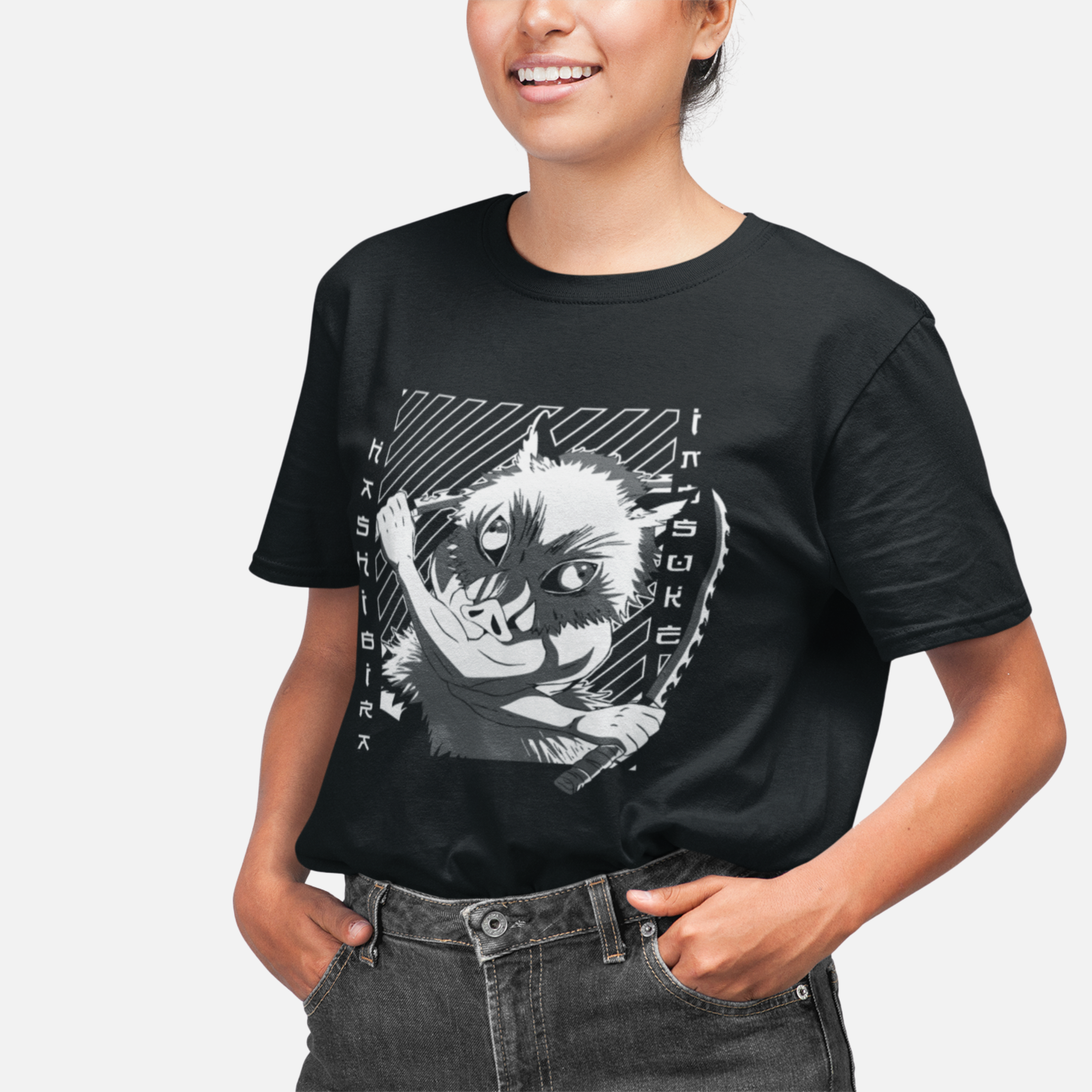 T-shirt Demon Slayer "Hashira's Fall" - Inosuke Hashibira Imagem principal do produto