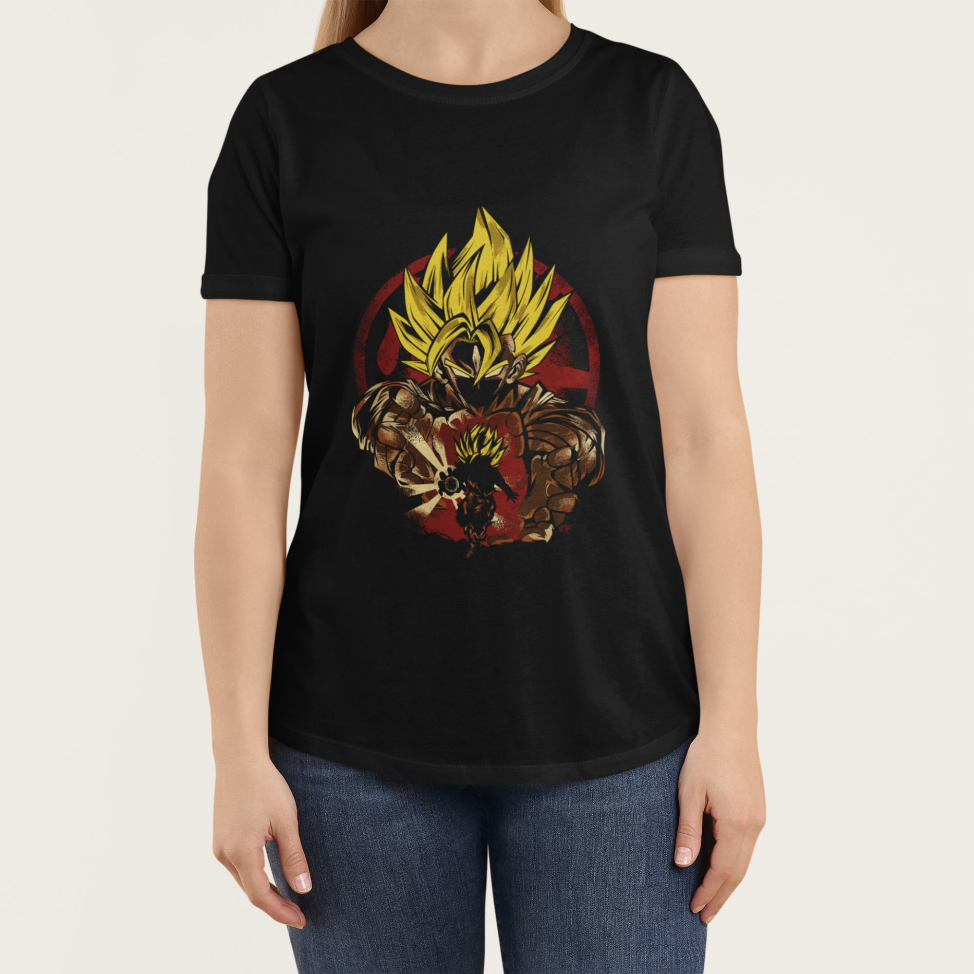 T-shirt Dragon Ball "Shadow Warriors" - Goku & Gohan Super Saiyajin